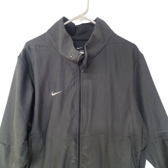 Nike Dri-Fit Men's Zip Up Windbreaker Jacket Black Size XL Athletic Traning - Picture 3 of 6